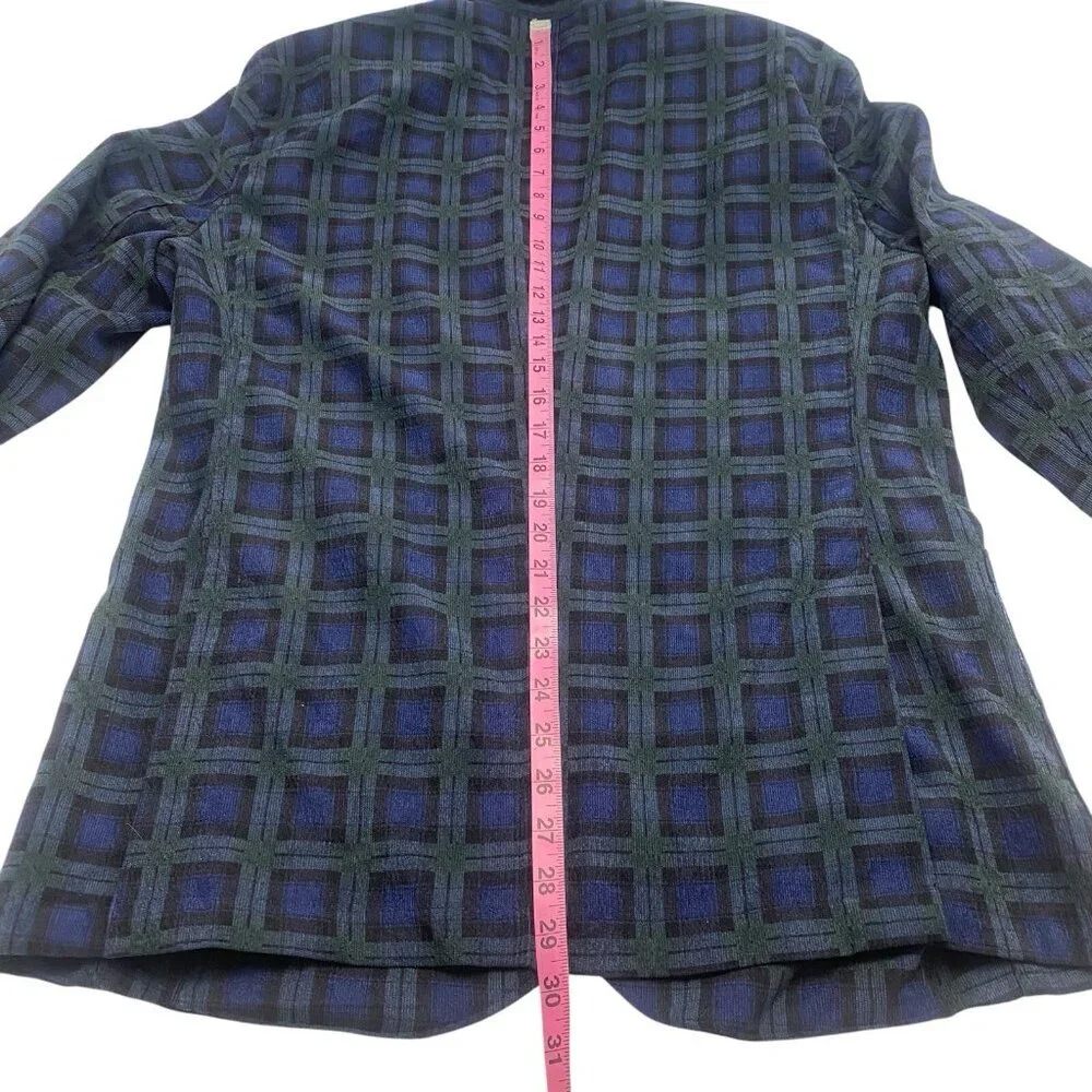 TAILORBYRD Men Sports Coat Sz L/42R Blue Unconstructed Shadowplaid Short Texture